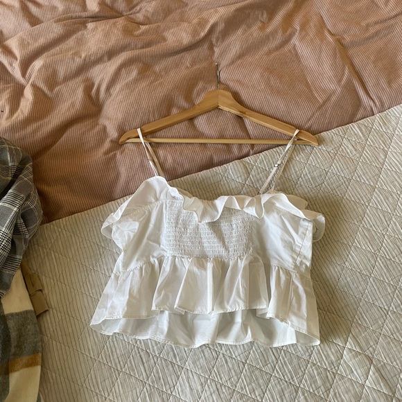 Express White Ruffle Strap Top - Picture 5 of 5